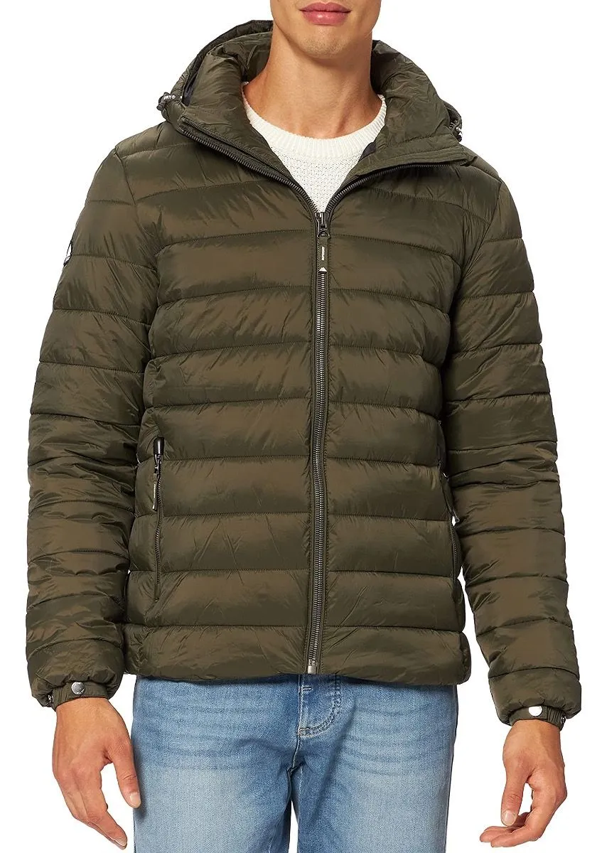 Dark Moss Superdry Classic Fuji Puffer Jacket