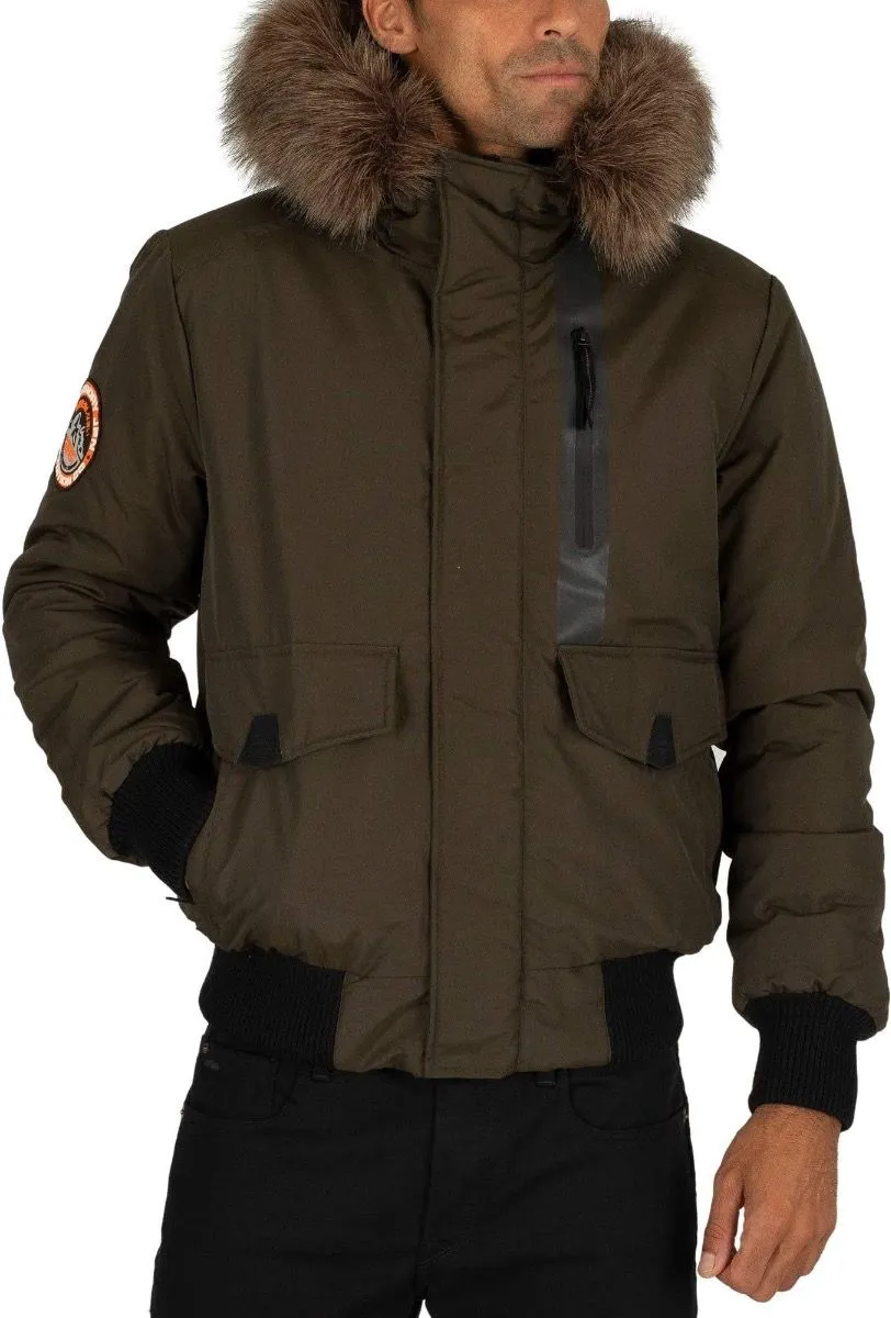 Army Khaki Superdry Casual Everest Bomber Jacket