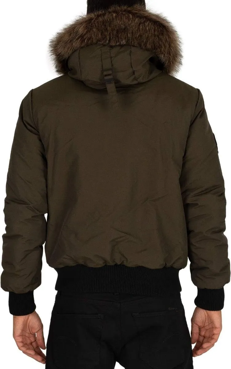 Army Khaki Superdry Casual Everest Bomber Jacket