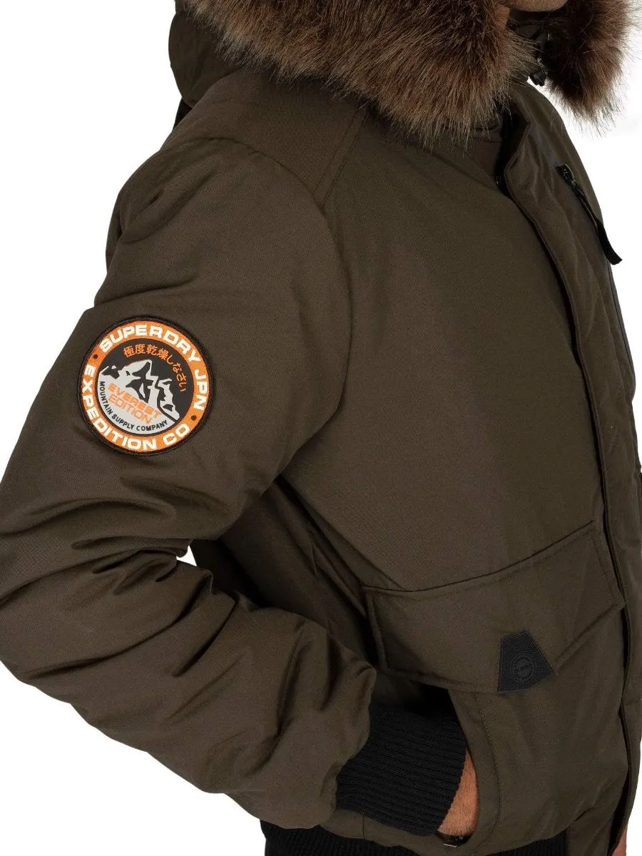 Army Khaki Superdry Casual Everest Bomber Jacket