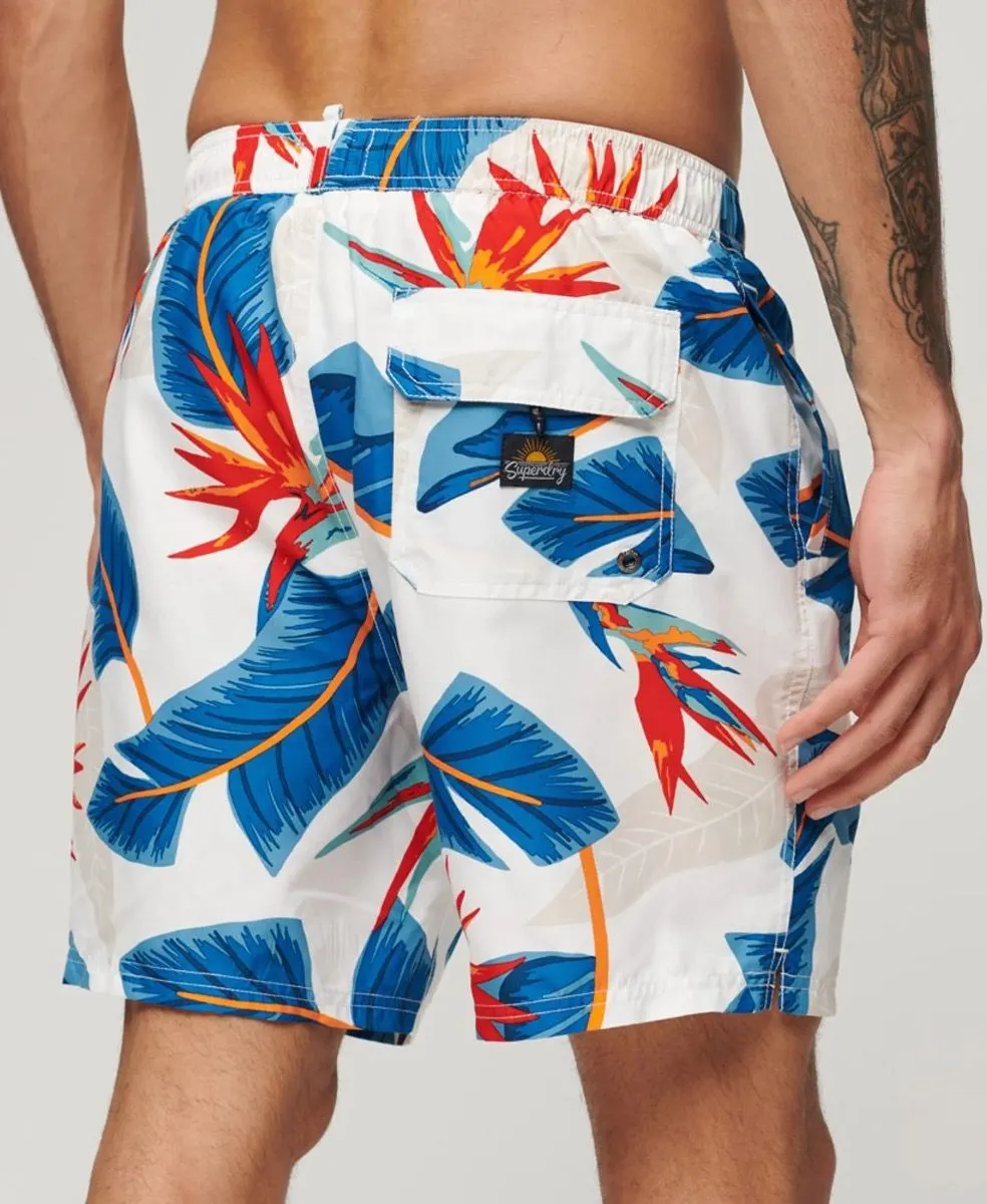 Superdry Hawaiian Print Swim Shorts Optic Paradise Men's Swimwear