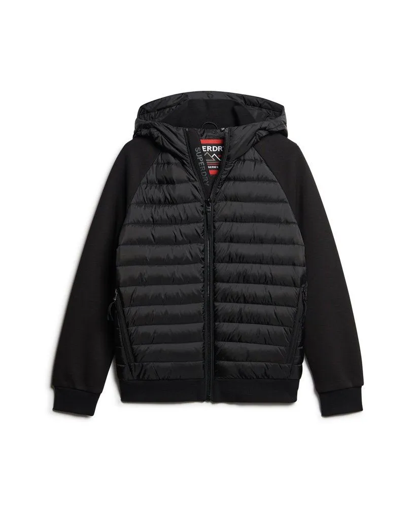 Black Superdry Hooded Storm Padded Hybrid Jacket