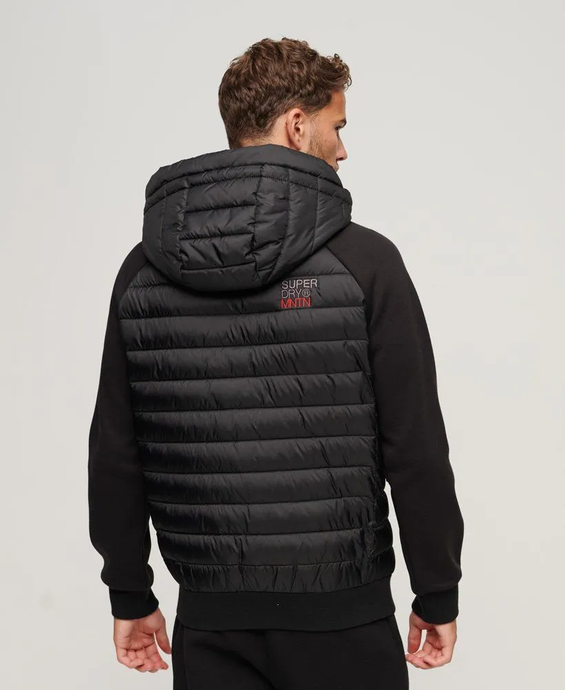 Black Superdry Hooded Storm Padded Hybrid Jacket