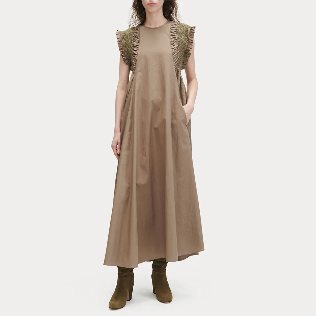 Taupe Brown Adira Dress by Rachel Comey