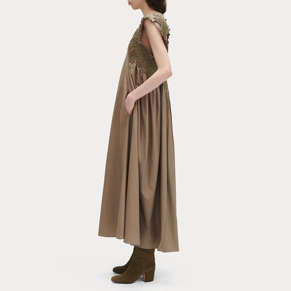 Taupe Brown Adira Dress by Rachel Comey