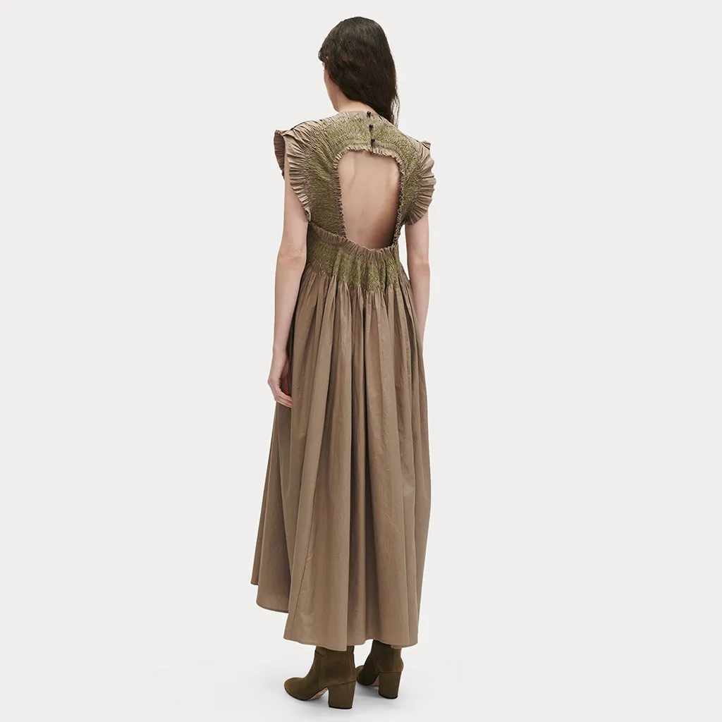 Taupe Brown Adira Dress by Rachel Comey