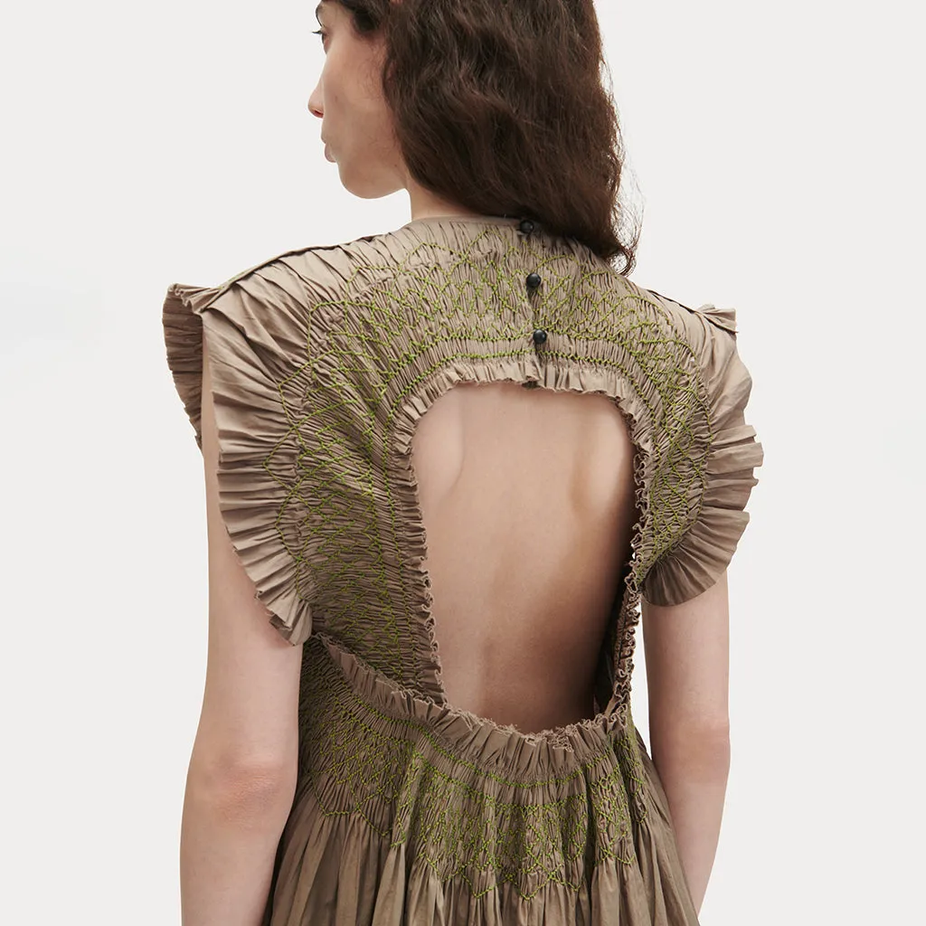 Taupe Brown Adira Dress by Rachel Comey