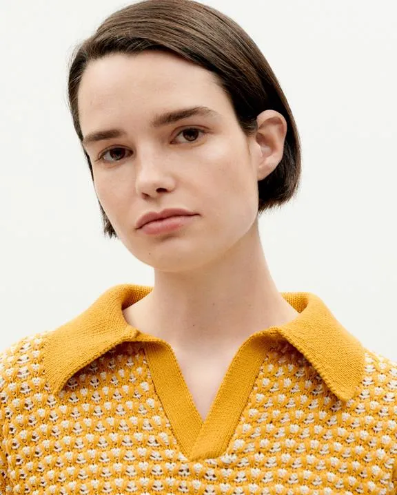 Thinking MU Knitted Sweater Paquita Yellow 