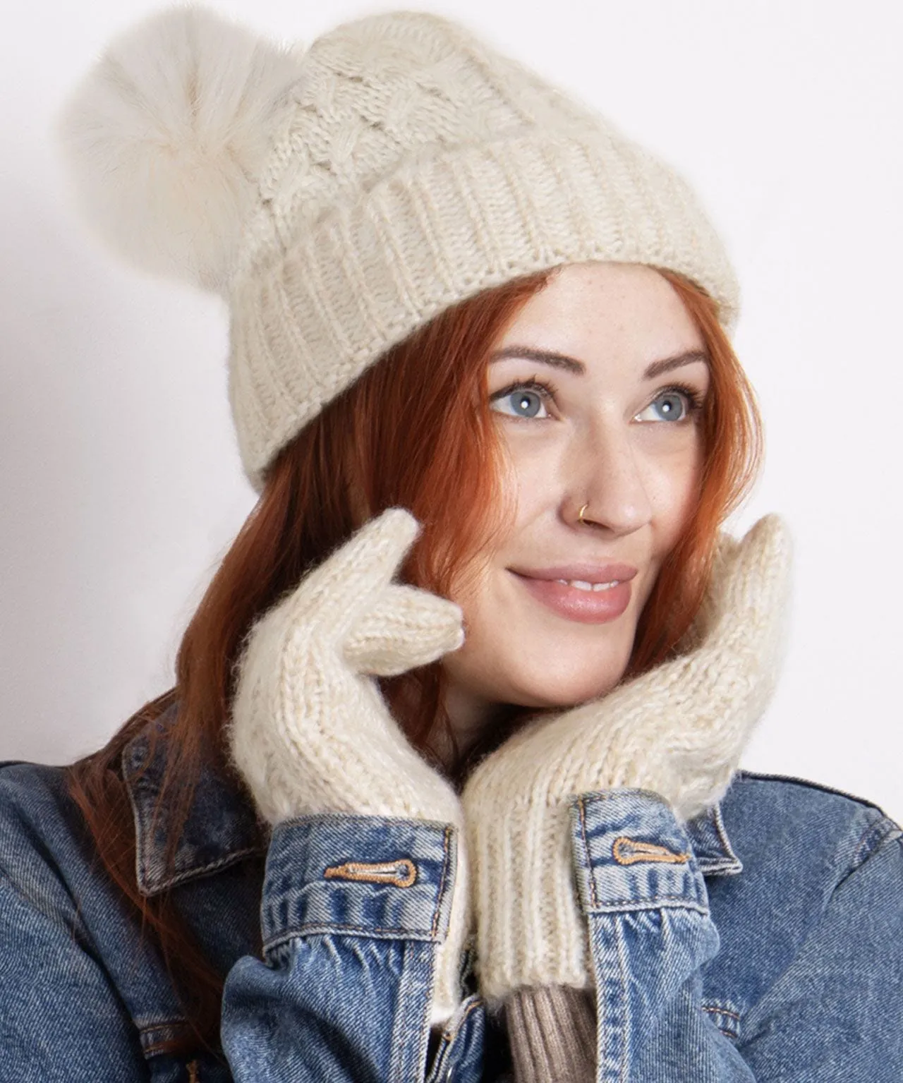 Totes Ladies Cable Hat and Glove Gift Set