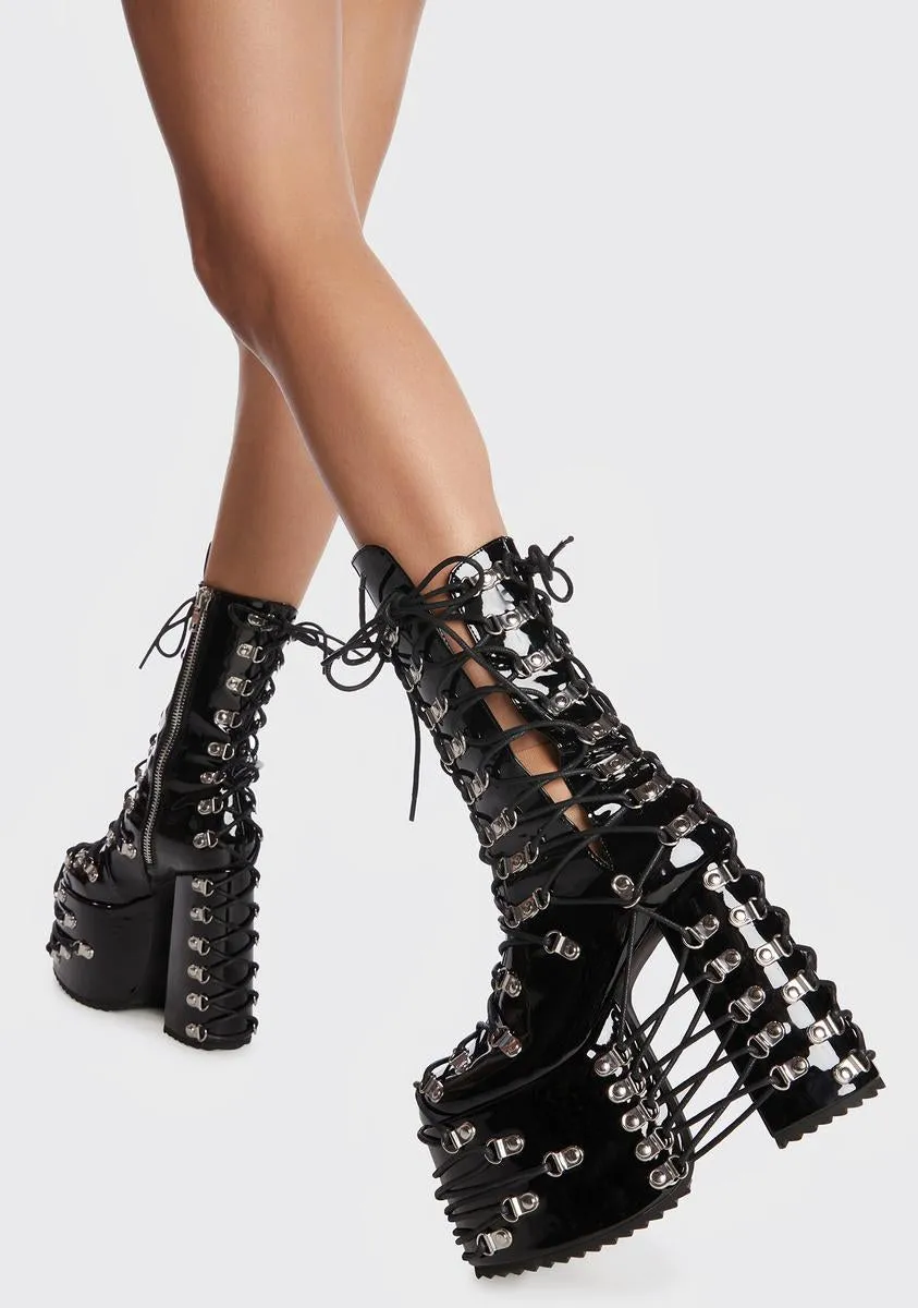 Trapped In Despair Platform Boots-