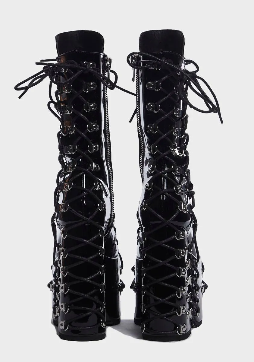 Trapped In Despair Platform Boots-