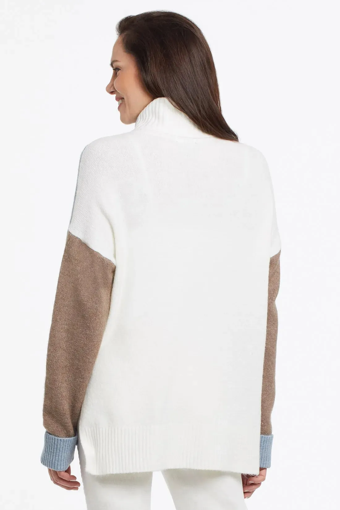 Tribal Color Block Turtleneck for Women.