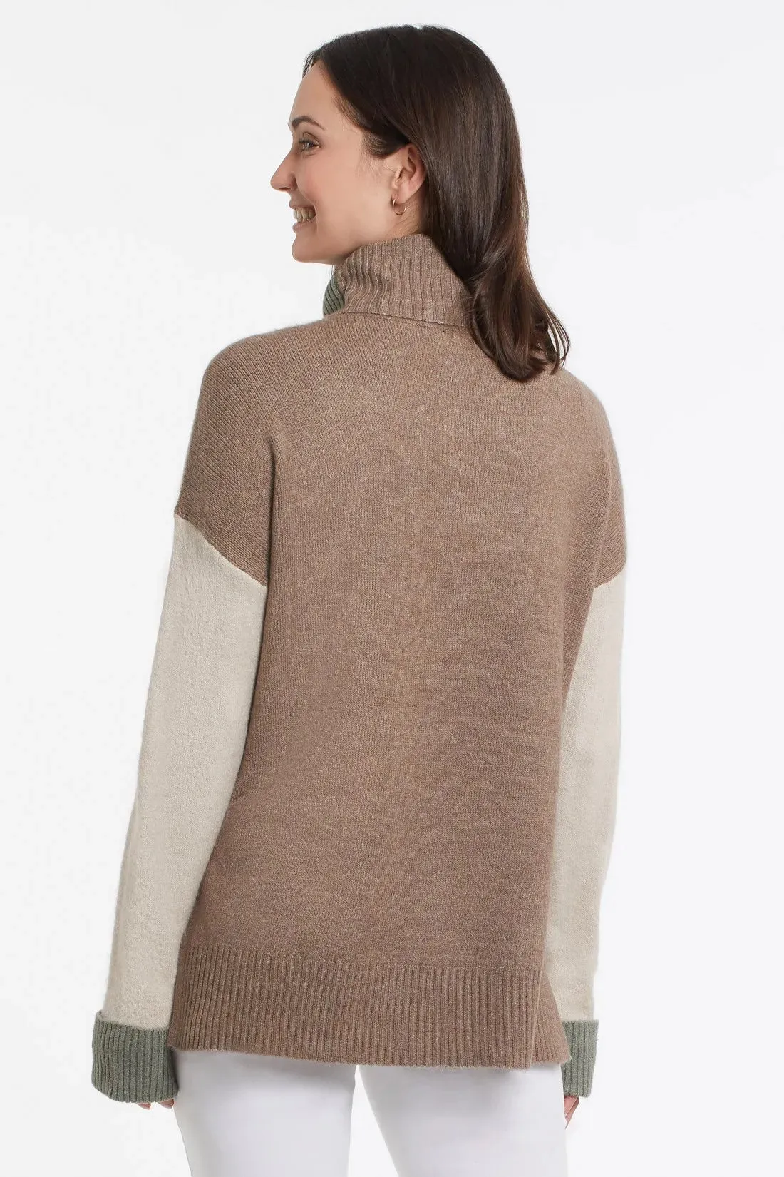 Tribal Color Block Turtleneck for Women.