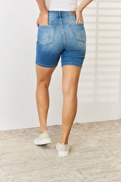 Tummy Control Bermuda Denim Shorts