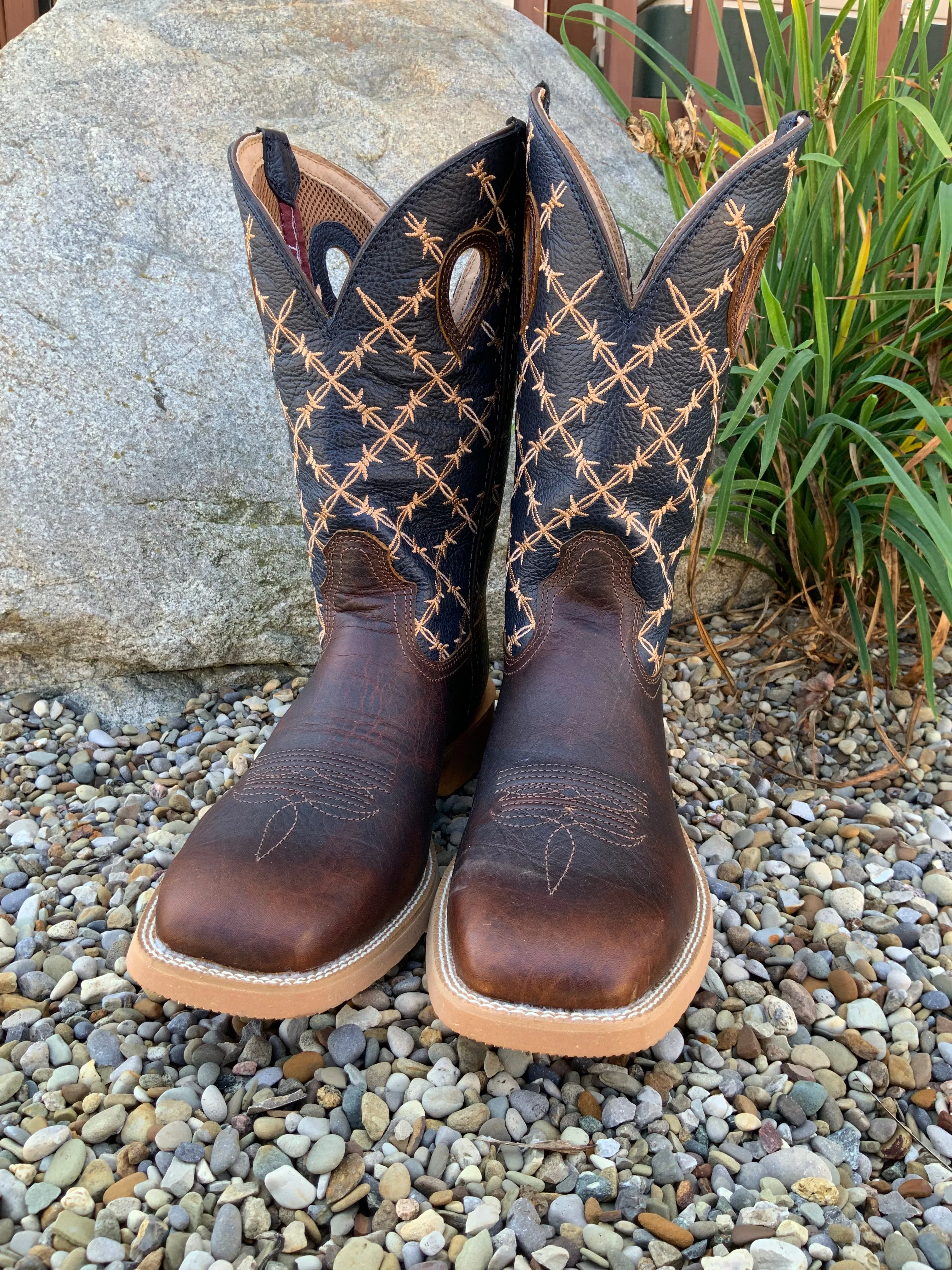 Twisted X Men's Rustic Brown Navy Western Work Boots MXTR004