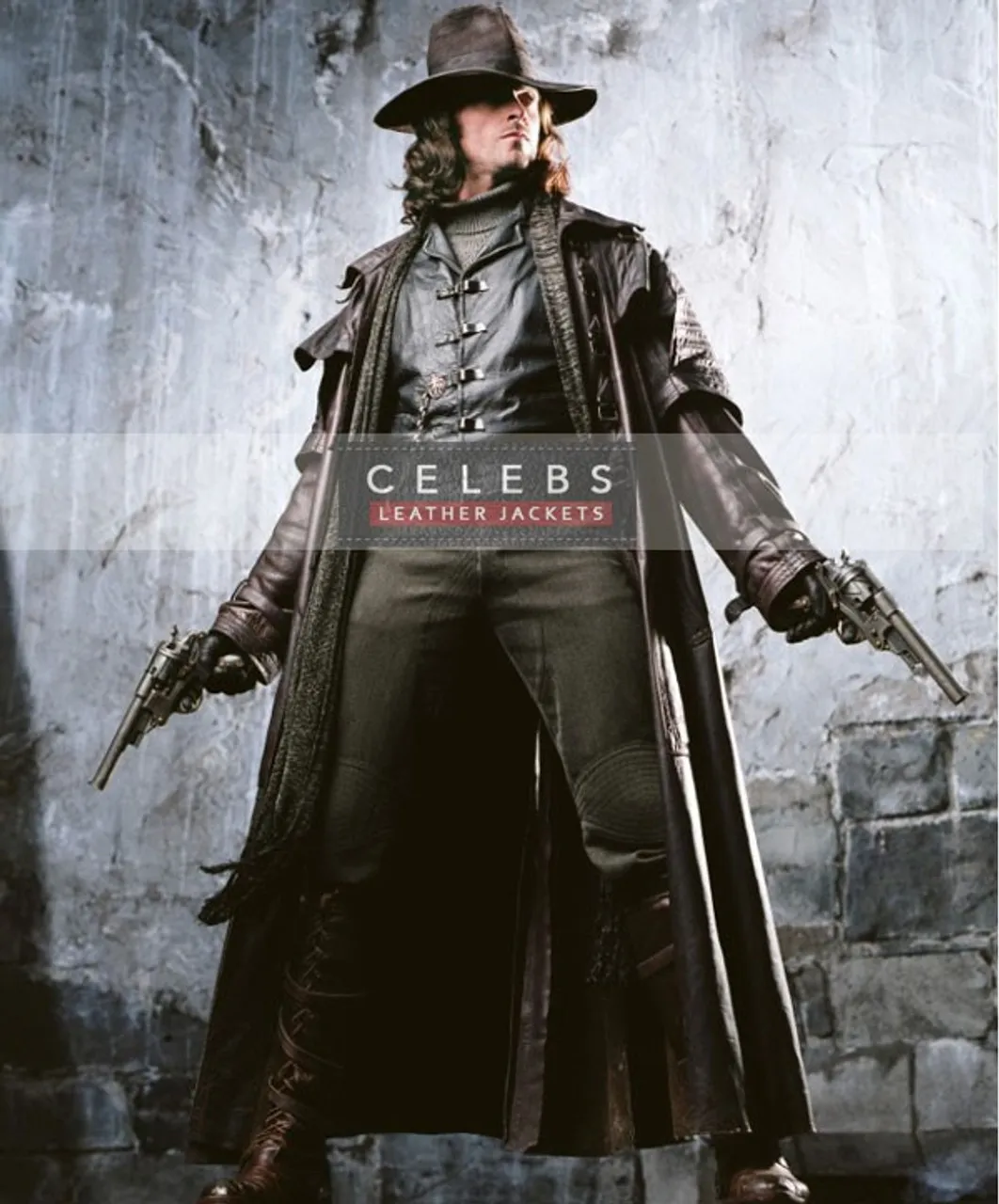 Van Helsing Long Leather Coat Worn by Hugh Jackman