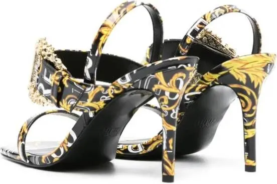 Versace Jeans Couture Emily 85mm Barocco-Print Sandals Black