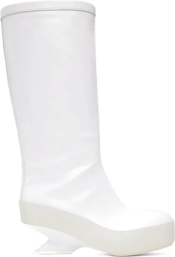 White Heeled Boots by Raf Simons