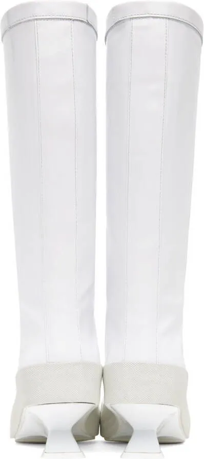 White Heeled Boots by Raf Simons