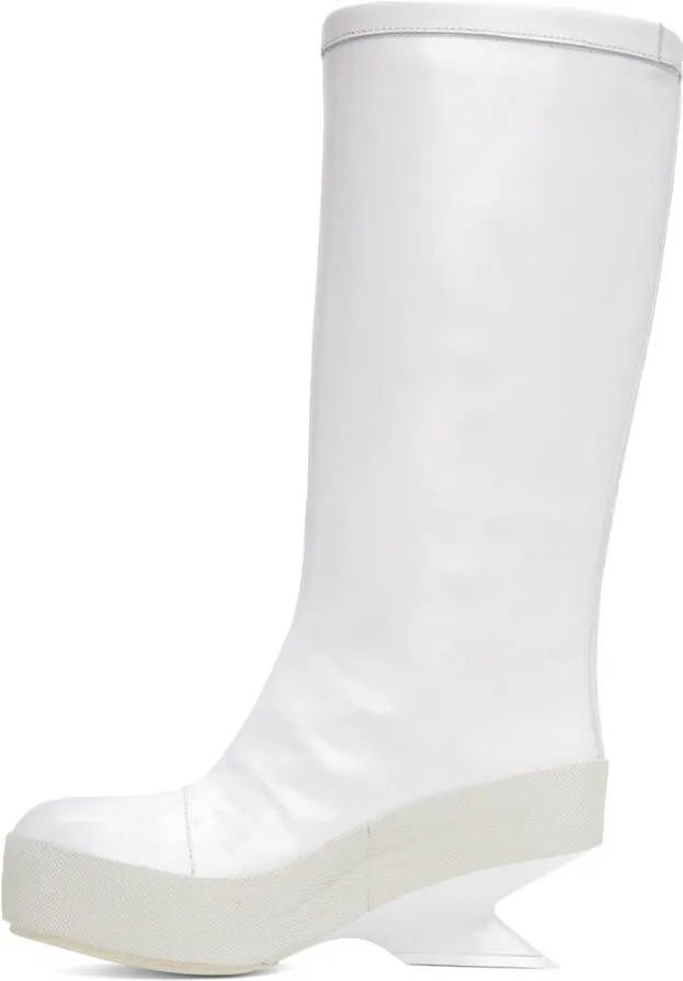 White Heeled Boots by Raf Simons