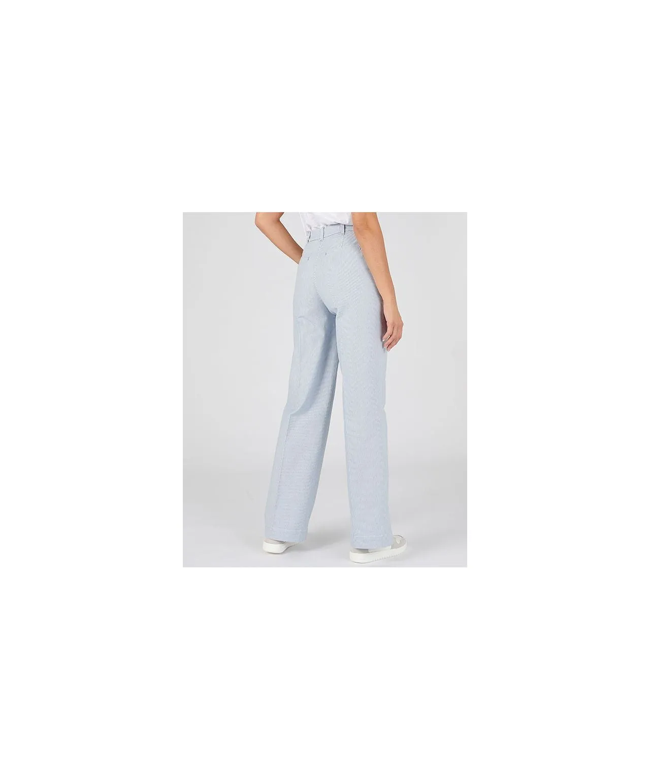 Cotton Stretch Trousers with Wide Legs