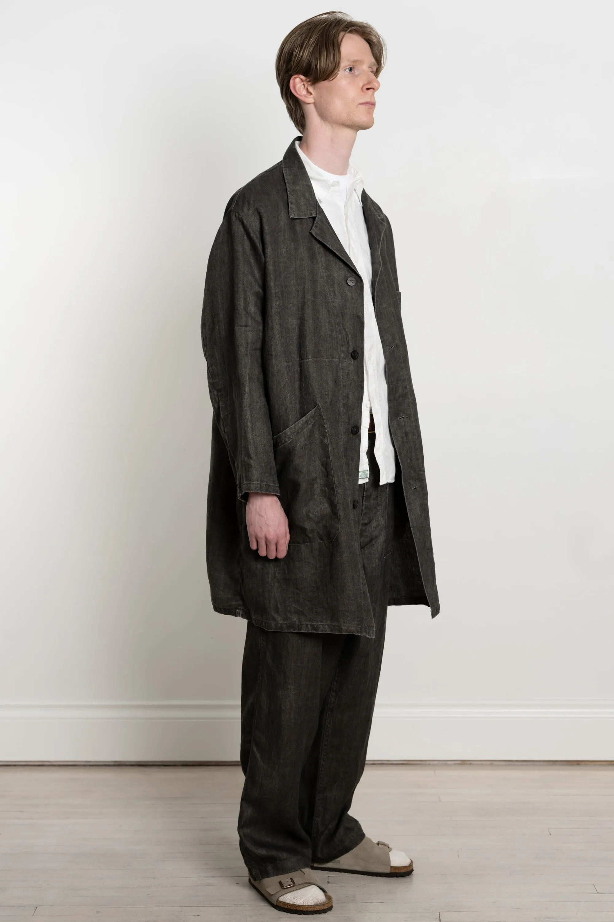 wool and silk blend twill trench coat