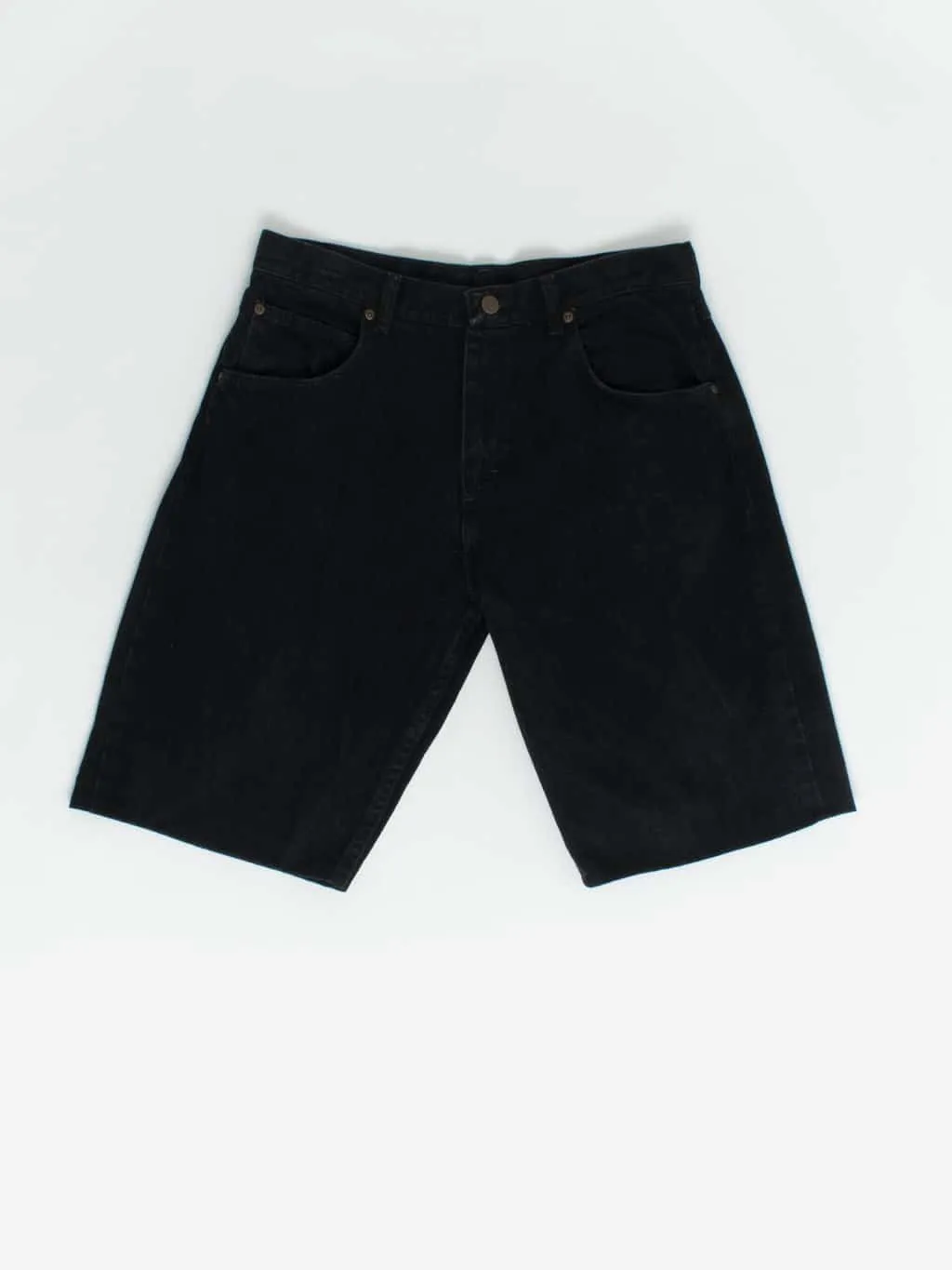 Wrangler Black Denim Shorts 33 Waist Long Length with Adjustable Waist Skateboard Shorts