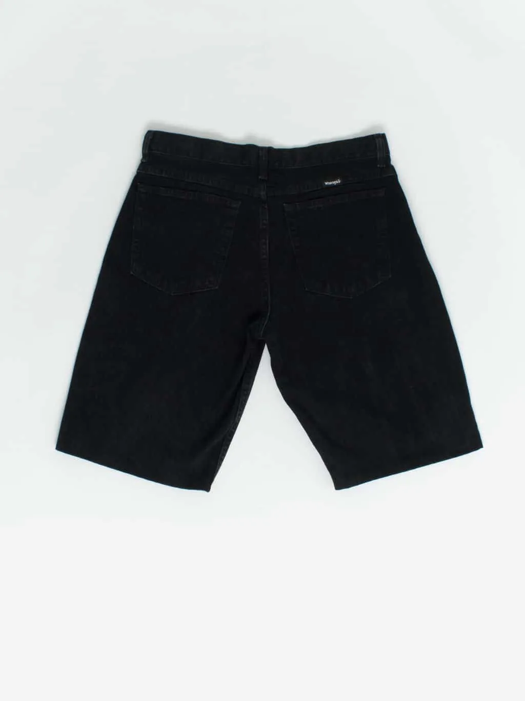 Wrangler Black Denim Shorts 33 Waist Long Length with Adjustable Waist Skateboard Shorts